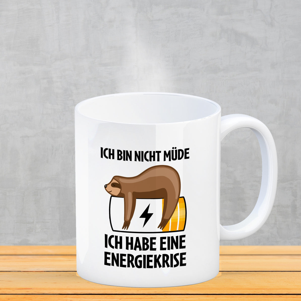 Bin nicht müde ich habe eine Energiekrise Katze Kaffeebecher