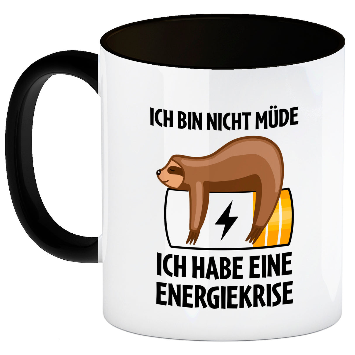 Bin nicht müde ich habe eine Energiekrise Katze Kaffeebecher