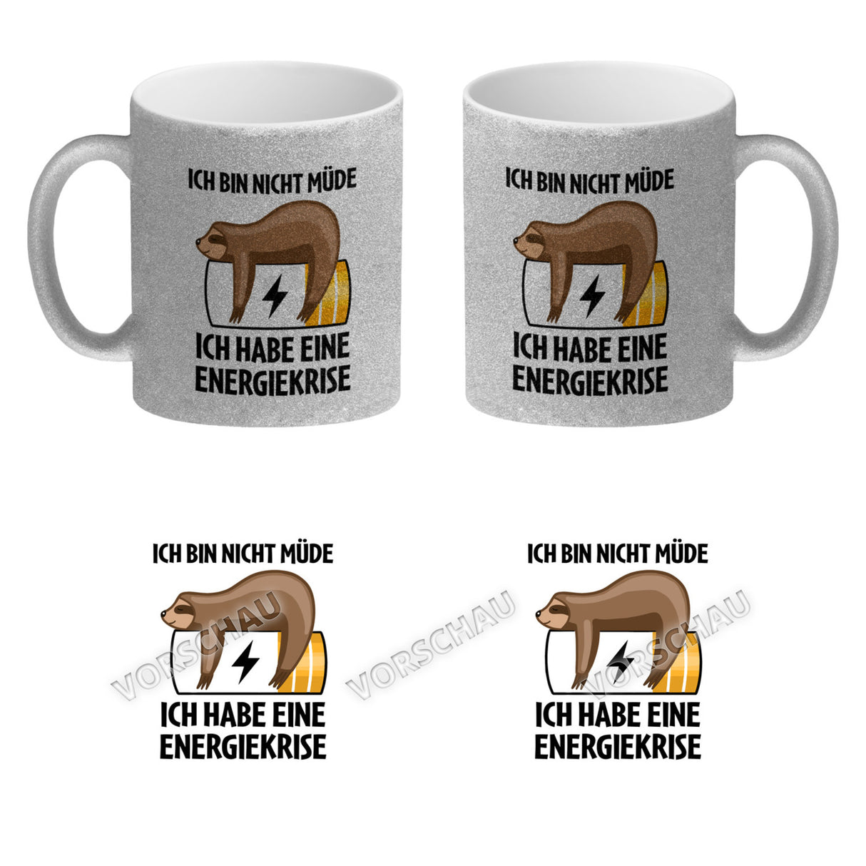 Bin nicht müde ich habe eine Energiekrise Katze Kaffeebecher