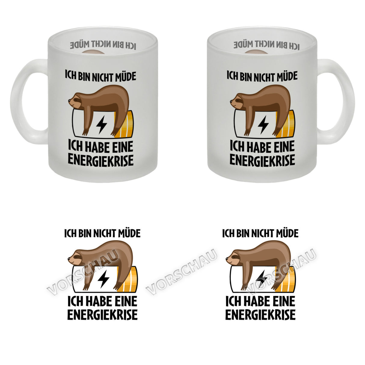 Bin nicht müde ich habe eine Energiekrise Katze Kaffeebecher