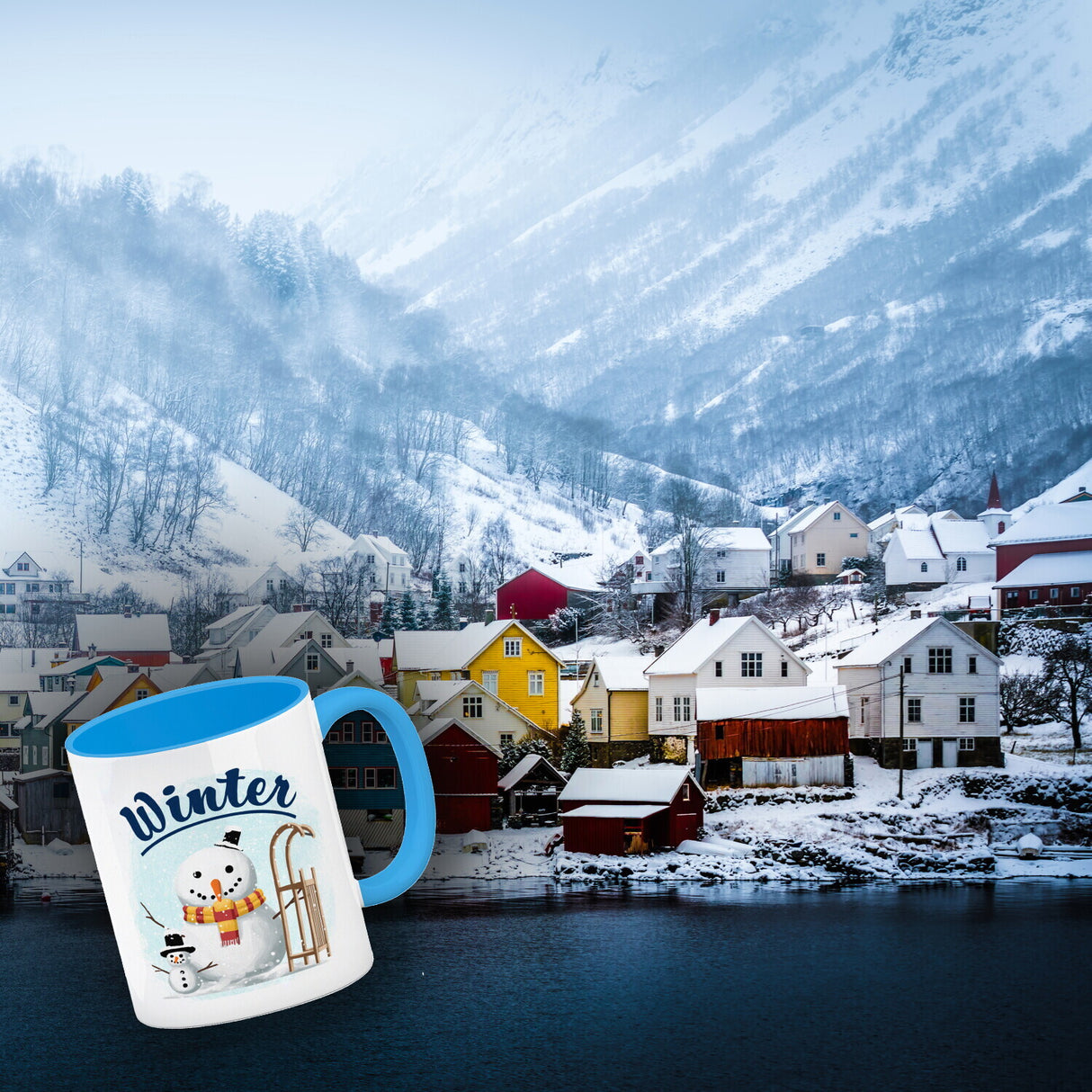 Winter Schneemann Kaffeebecher