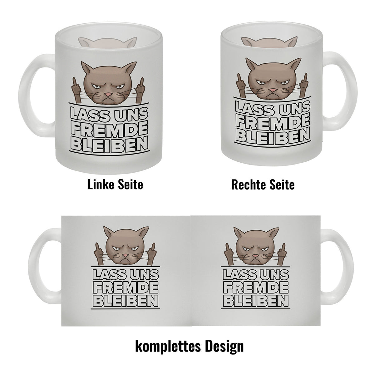 Lass uns Fremde bleiben mit Katze Kaffeebecher