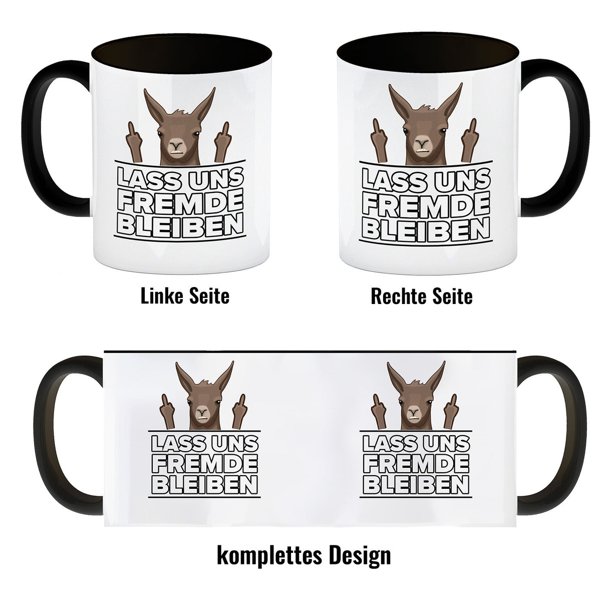 Lass uns Fremde bleiben mit Lama Kaffeebecher