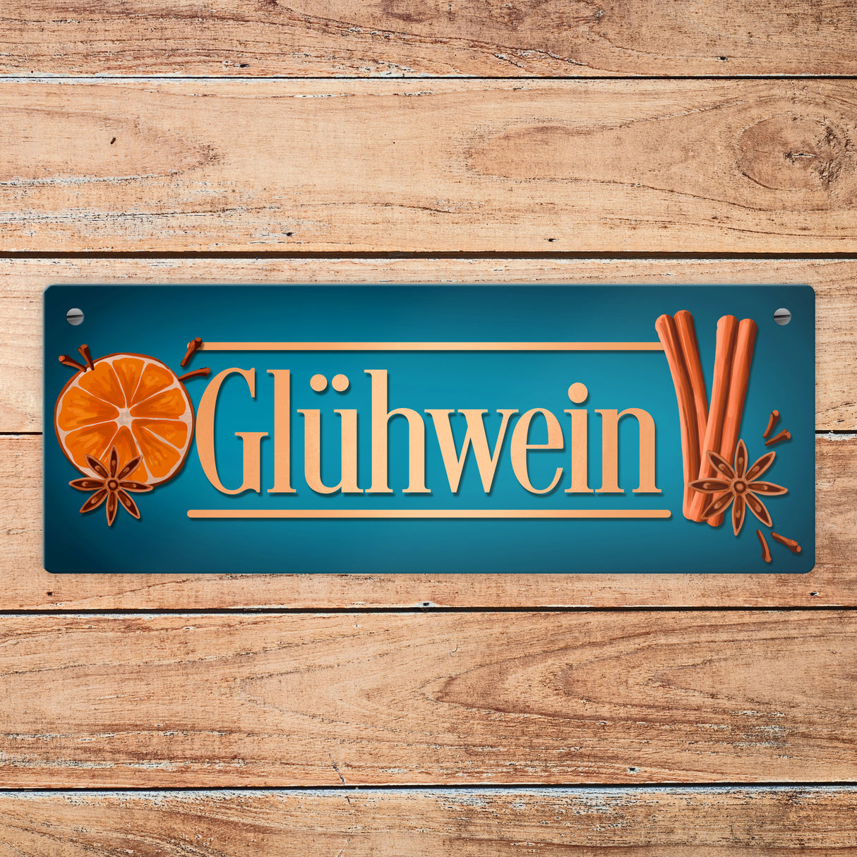 Glühwein Metallschild