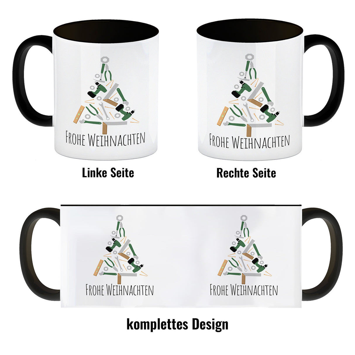 Frohe Weihnachten Handwerker Kaffeebecher