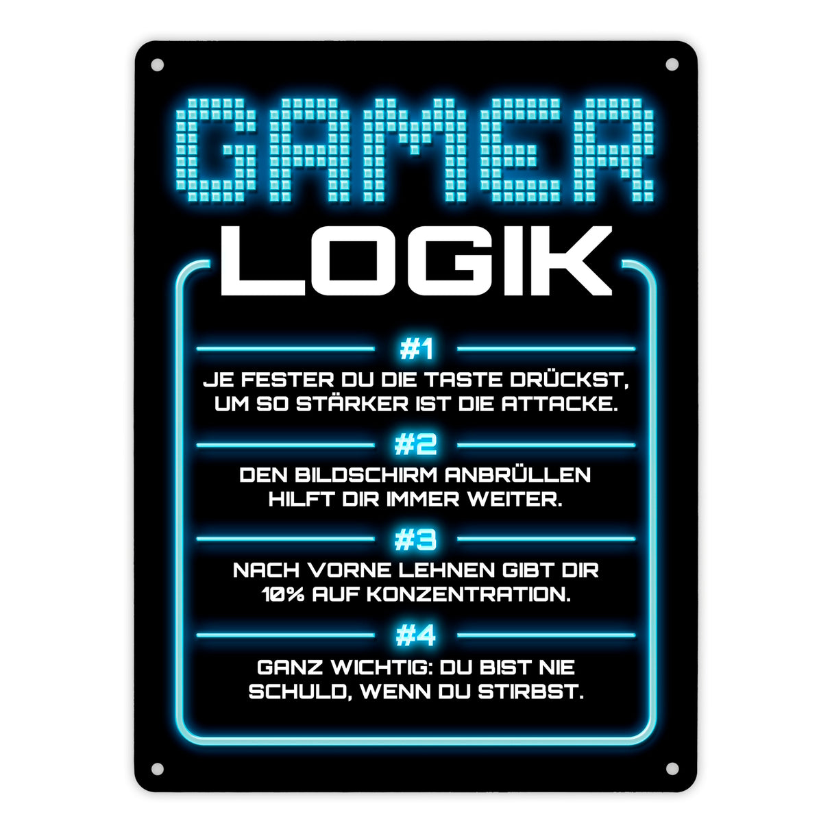 Gamer Logik Metallschild