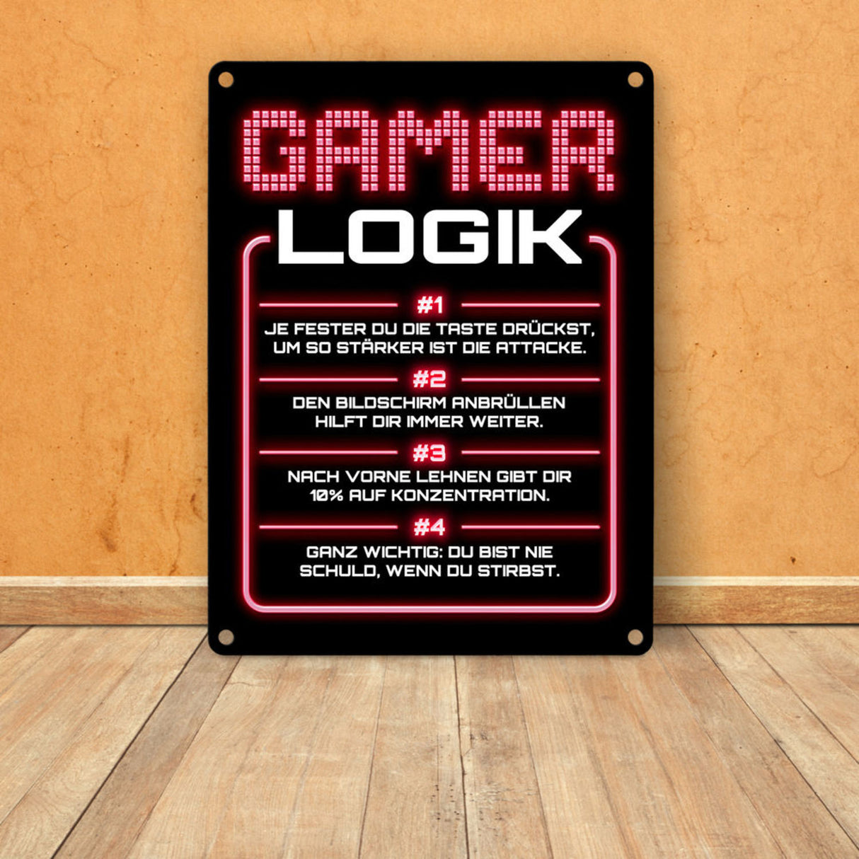 Gamer Logik Metallschild