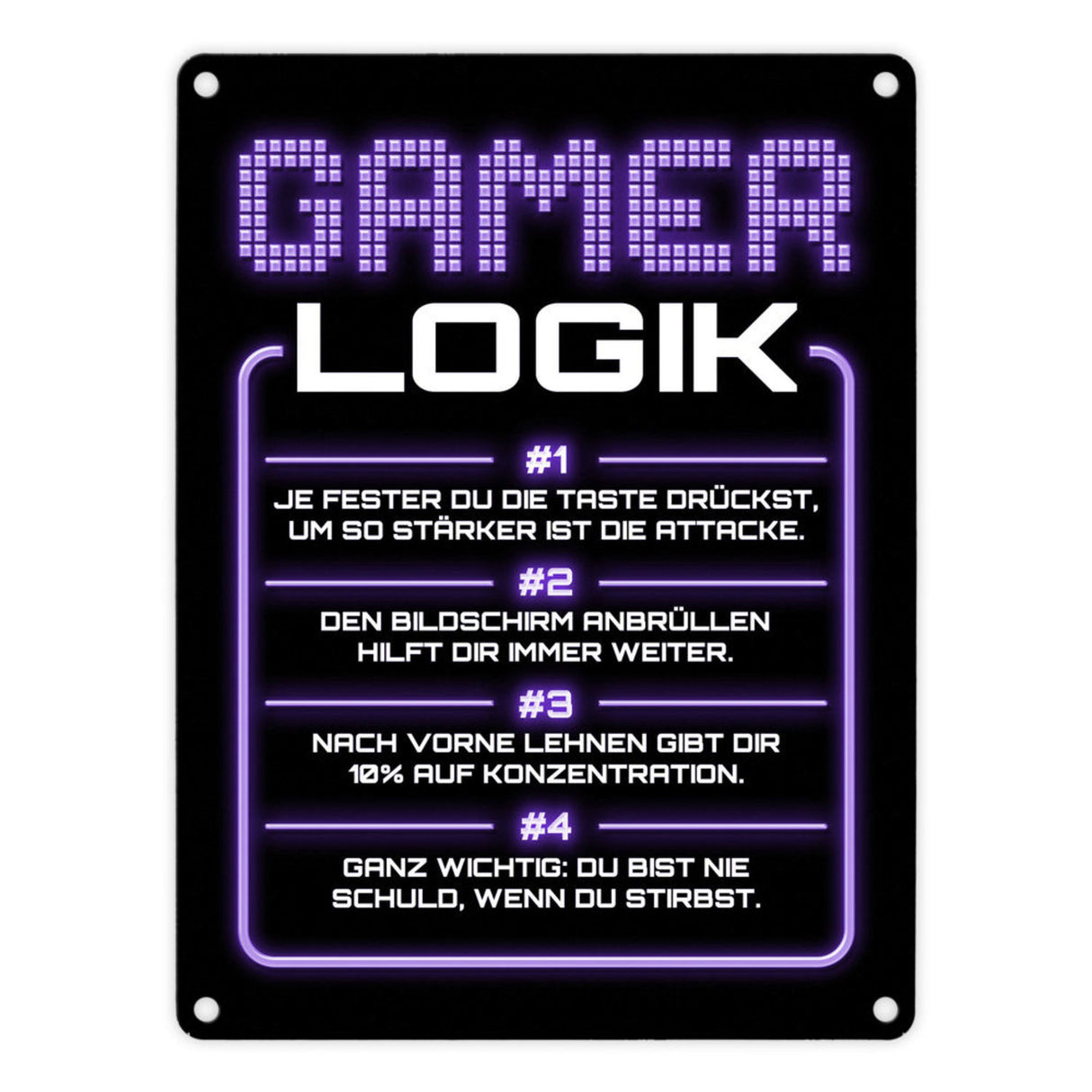Gamer Logik Metallschild