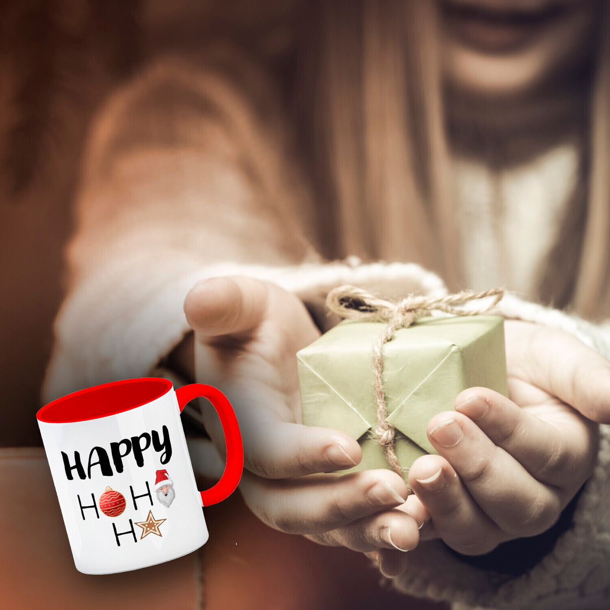 Happy HoHoHo Weihnachtsspruch Kaffeebecher