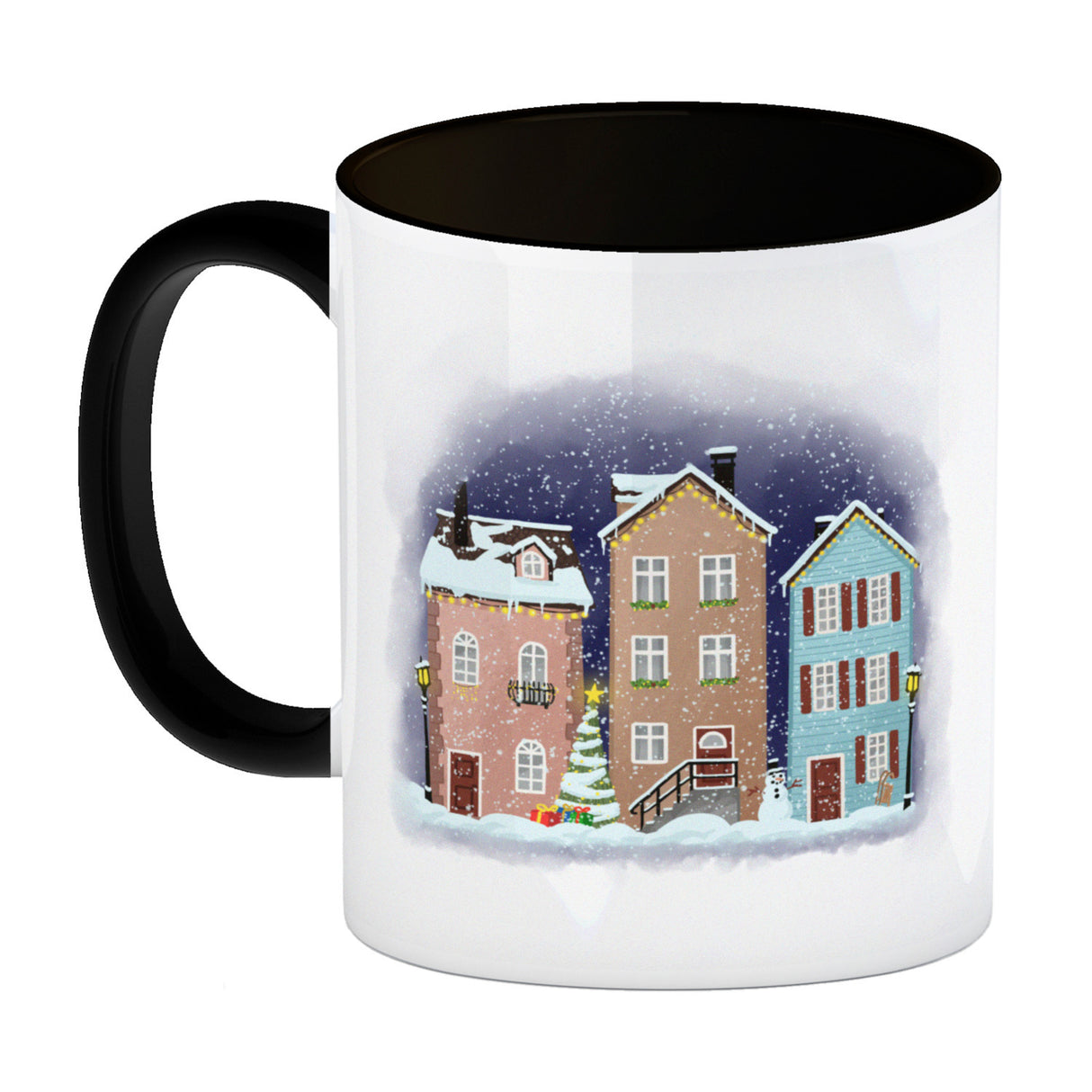 Winterlandschaft Kleinstadt Kaffeebecher