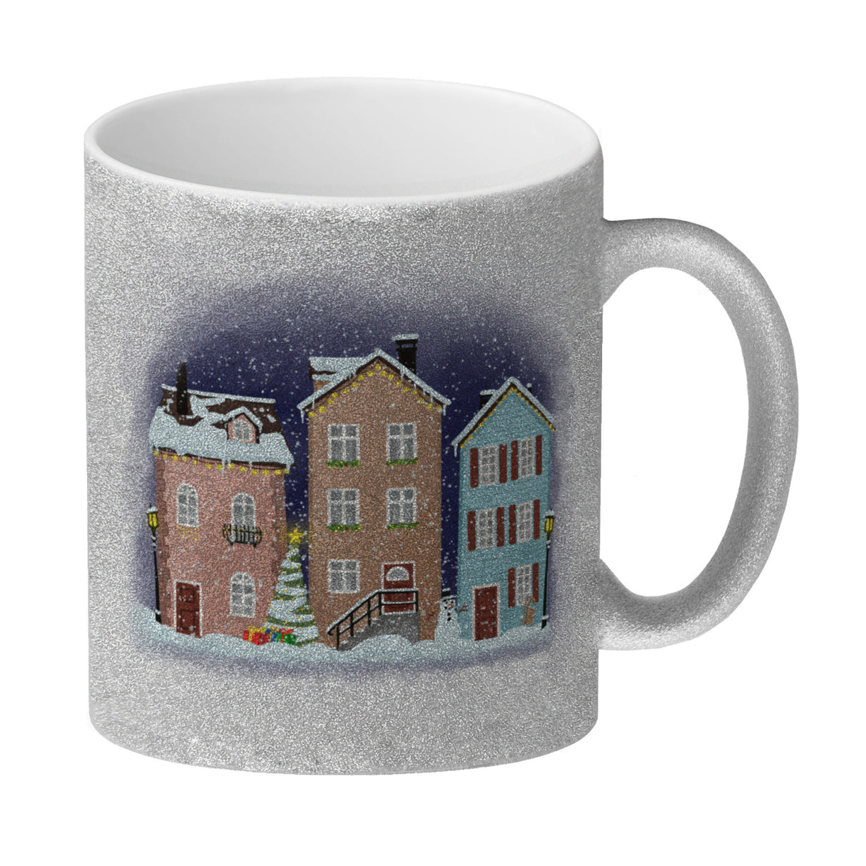 Winterlandschaft Kleinstadt Kaffeebecher