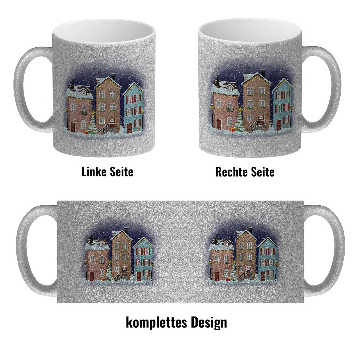 Winterlandschaft Kleinstadt Kaffeebecher