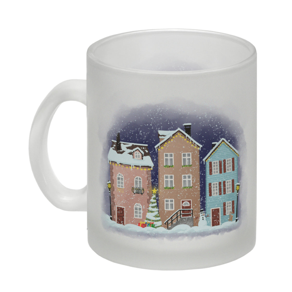 Winterlandschaft Kleinstadt Kaffeebecher