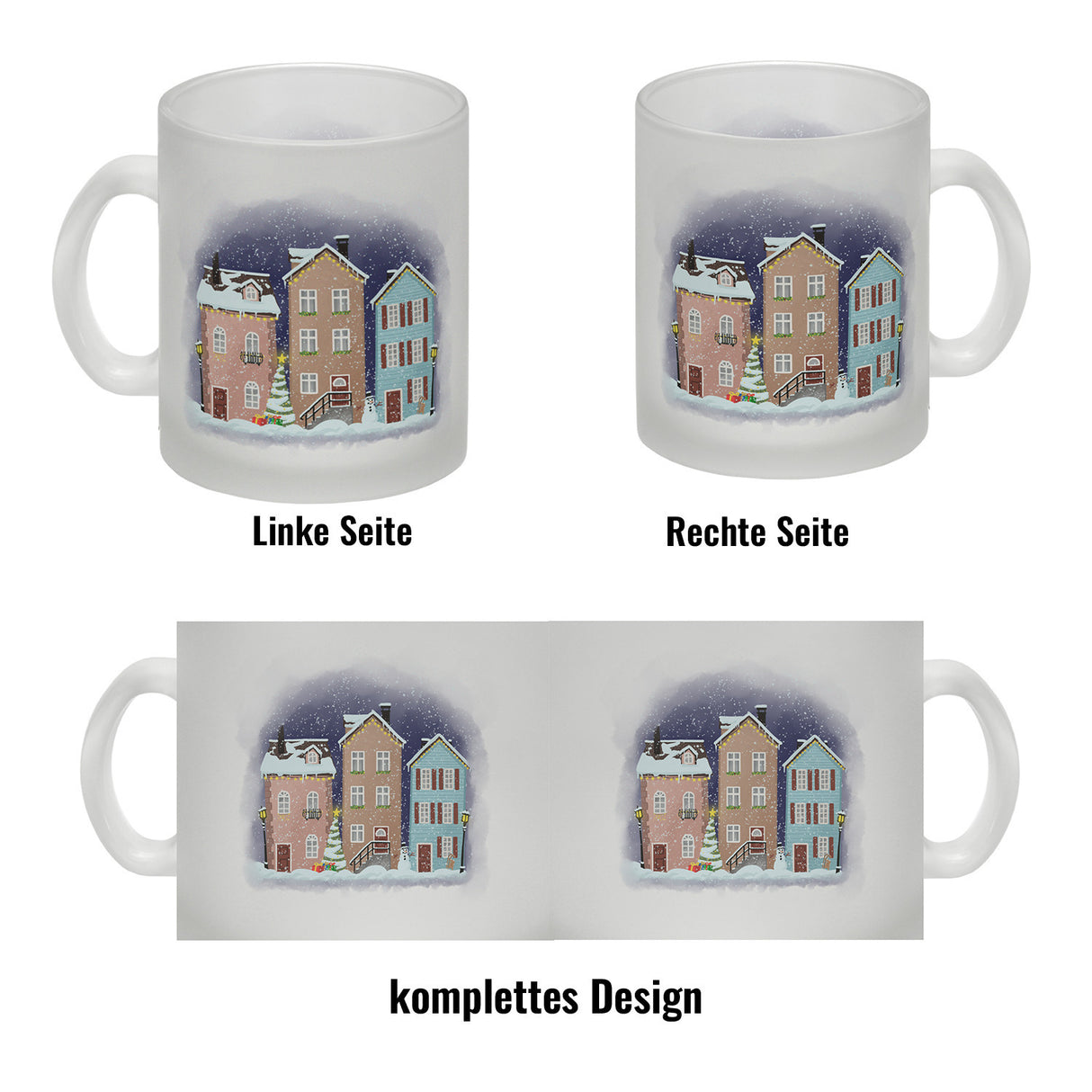 Winterlandschaft Kleinstadt Kaffeebecher