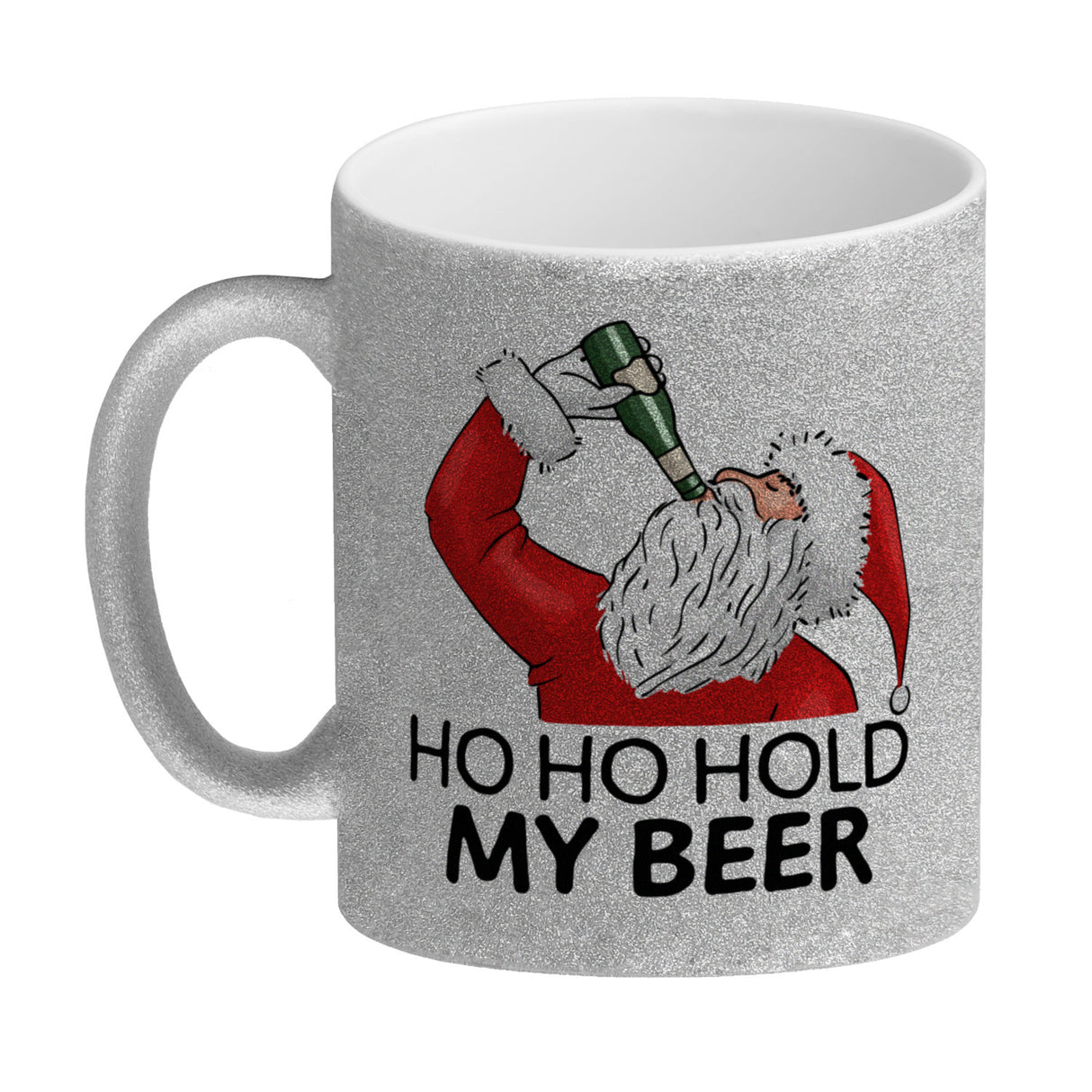 Ho Ho hold my beer Kaffeebecher mit Weihnachtsmann Motiv