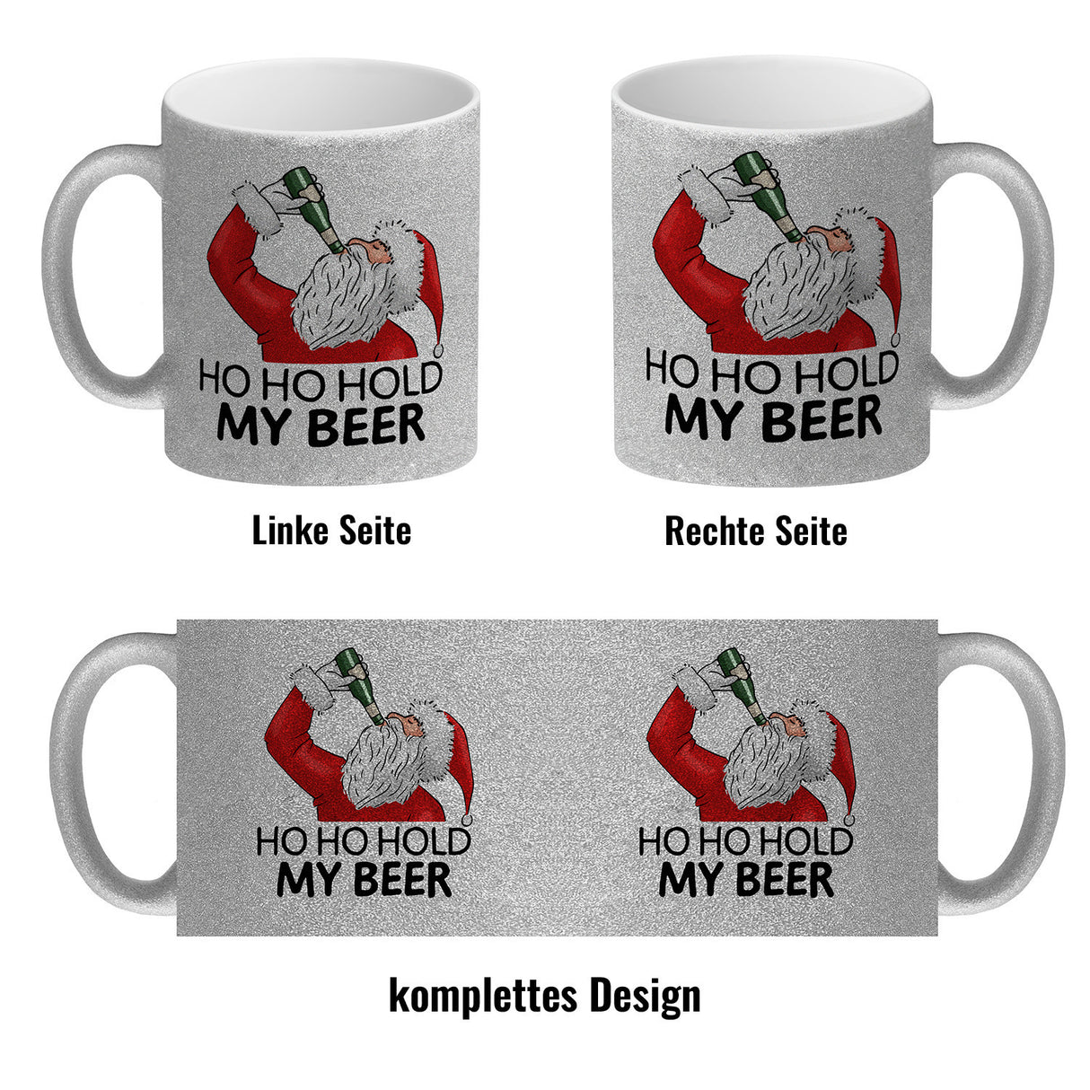 Ho Ho hold my beer Kaffeebecher mit Weihnachtsmann Motiv