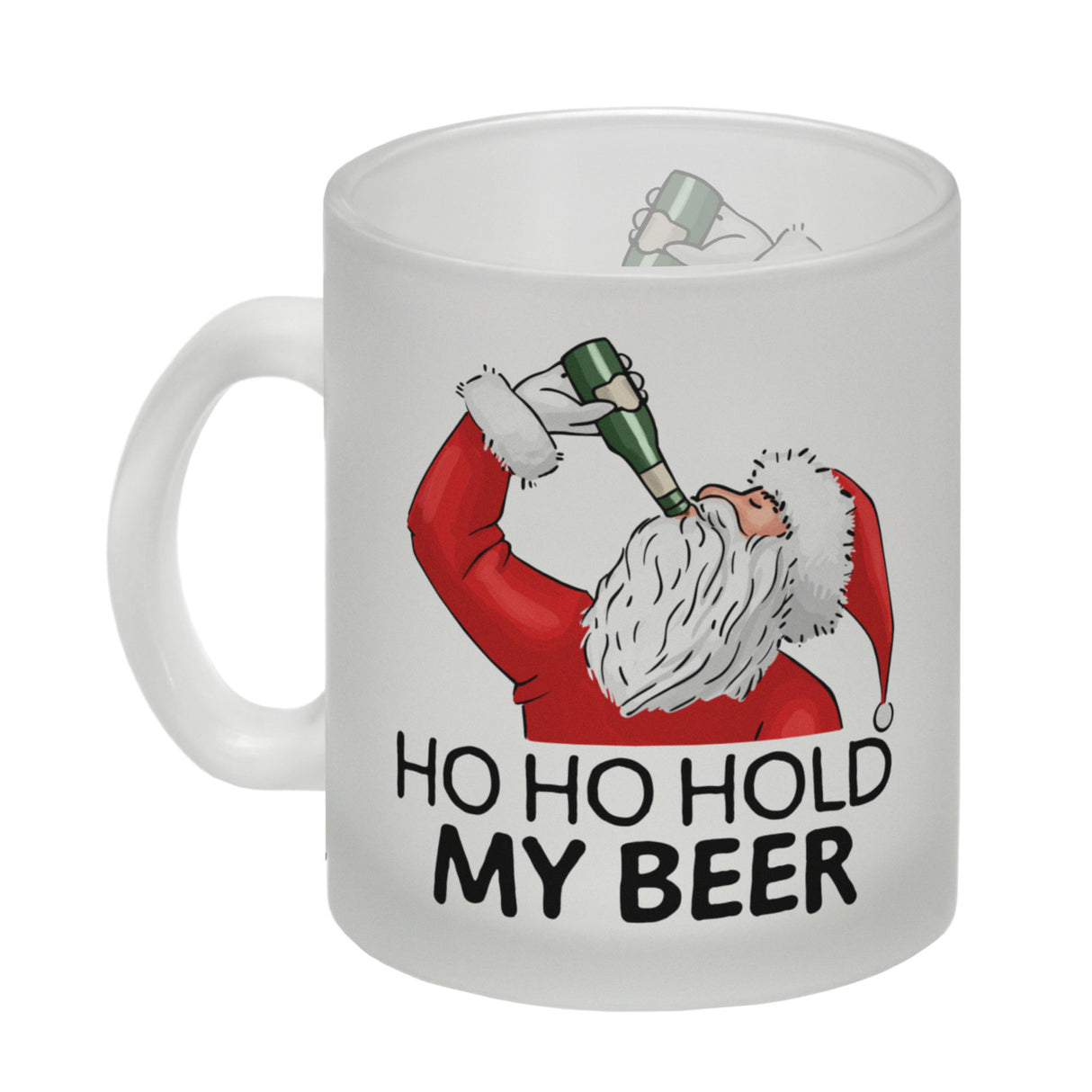 Ho Ho hold my beer Kaffeebecher mit Weihnachtsmann Motiv
