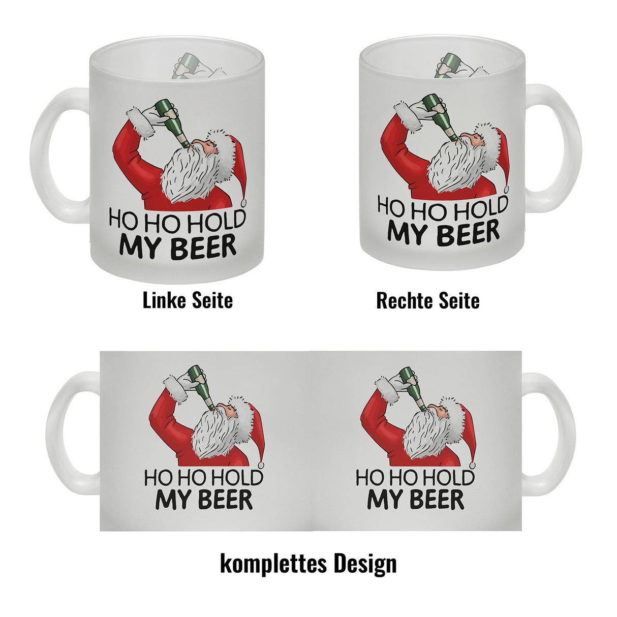 Ho Ho hold my beer Kaffeebecher mit Weihnachtsmann Motiv