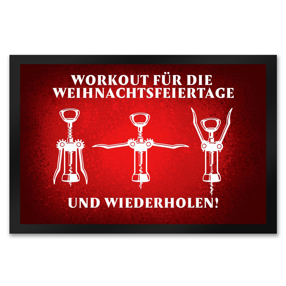 Weihnachtsfeiertage Wein Workout mit Korkenzieher Fußmatte