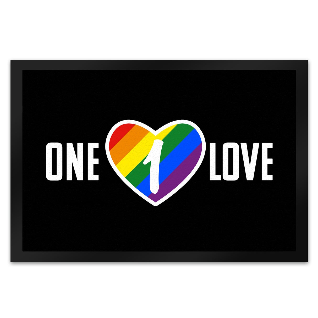 One Love Regenbogen Fußmatte