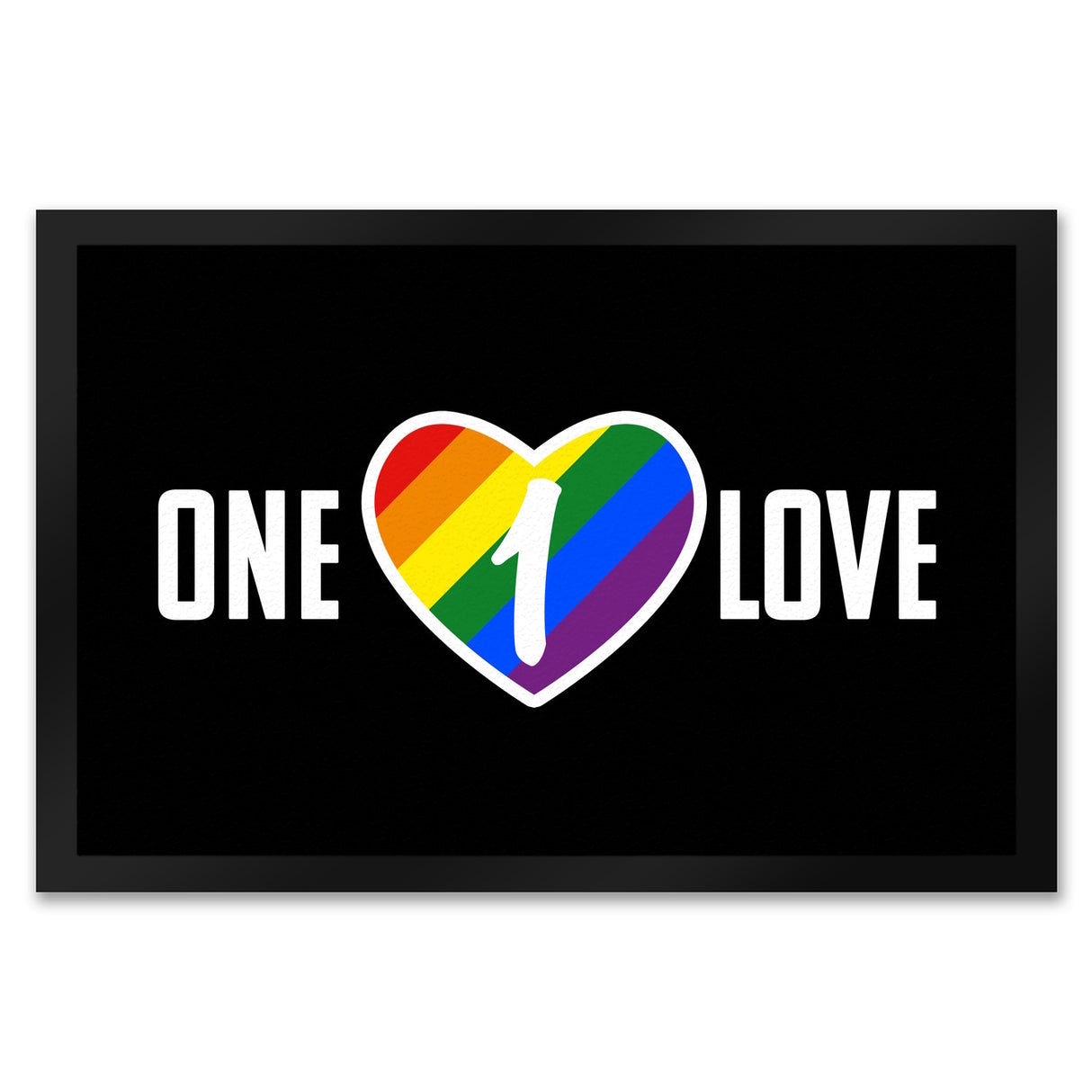 One Love Regenbogen Fußmatte