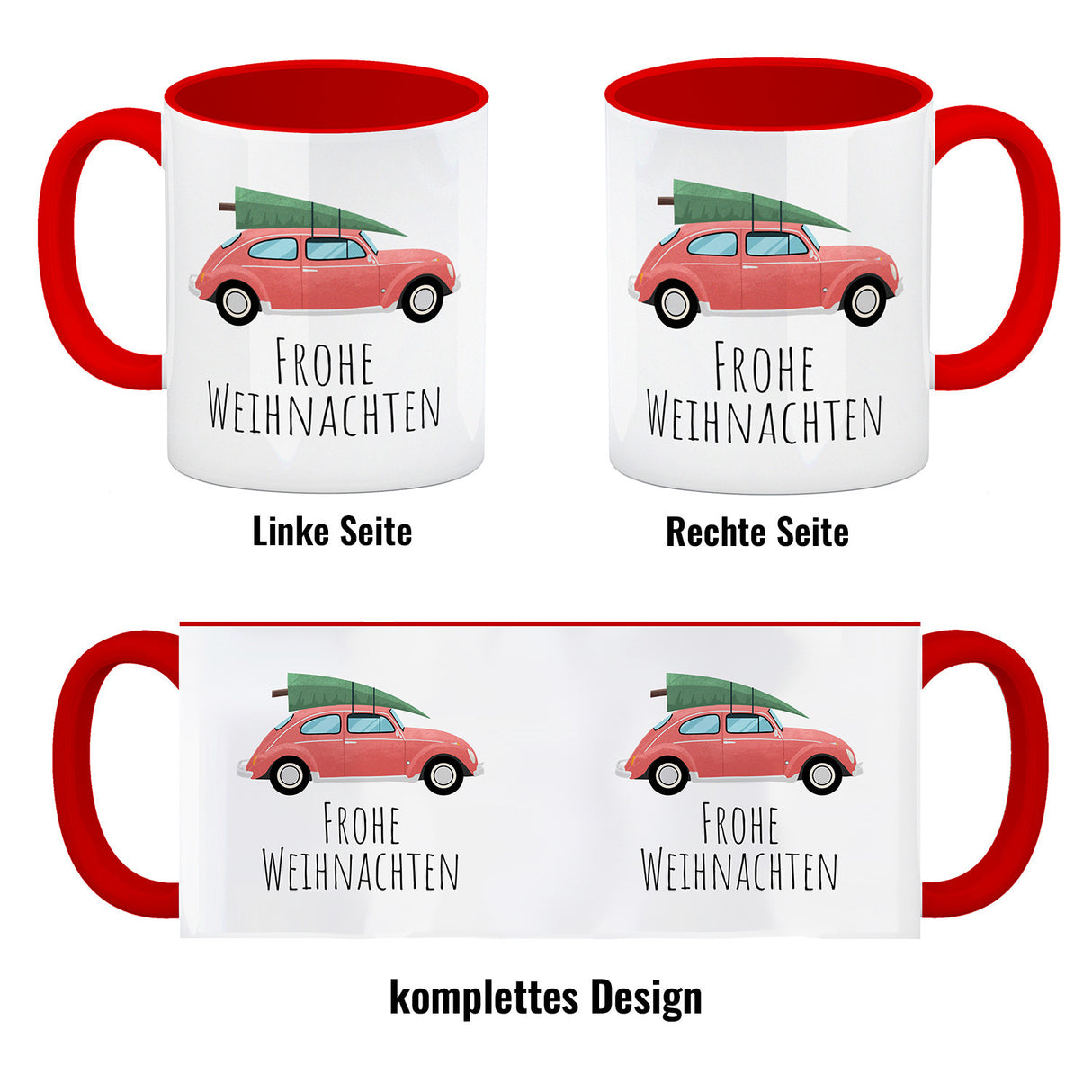 Frohe Weihnachten Auto mit Tannenbaum Kaffeebecher