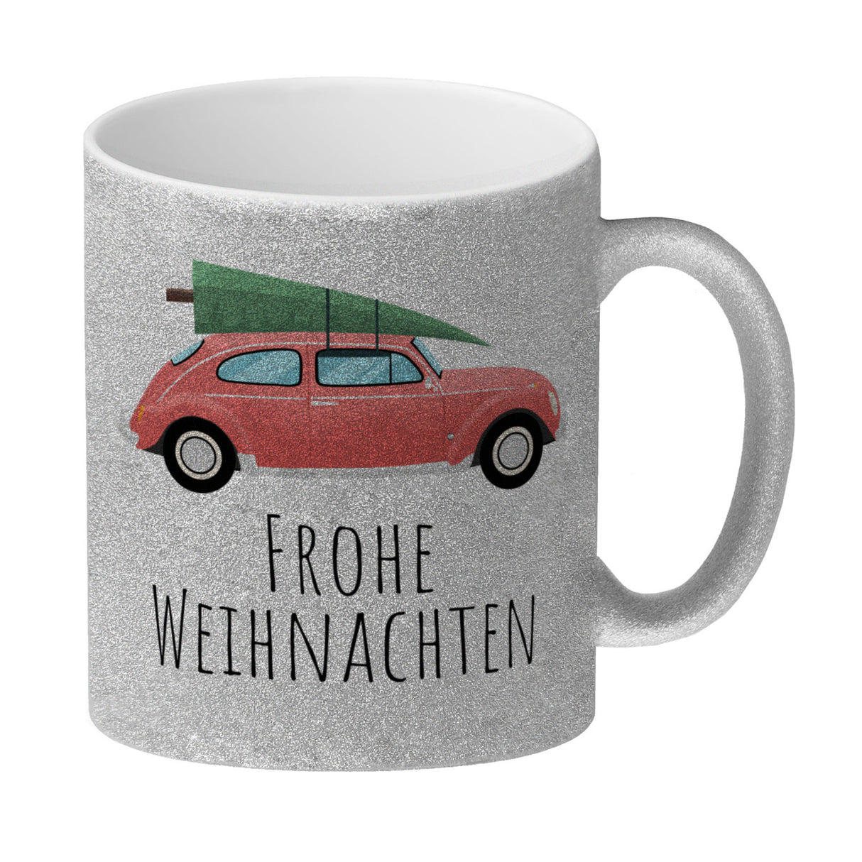 Frohe Weihnachten Auto mit Tannenbaum Kaffeebecher
