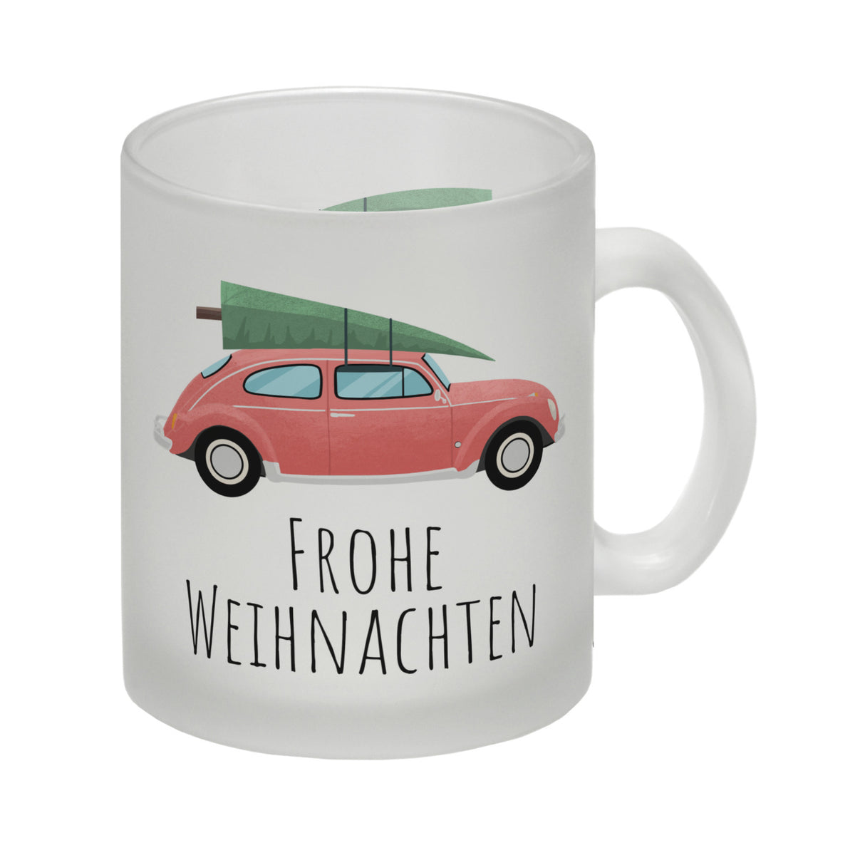 Frohe Weihnachten Auto mit Tannenbaum Kaffeebecher
