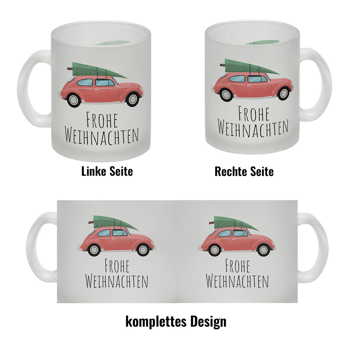 Frohe Weihnachten Auto mit Tannenbaum Kaffeebecher