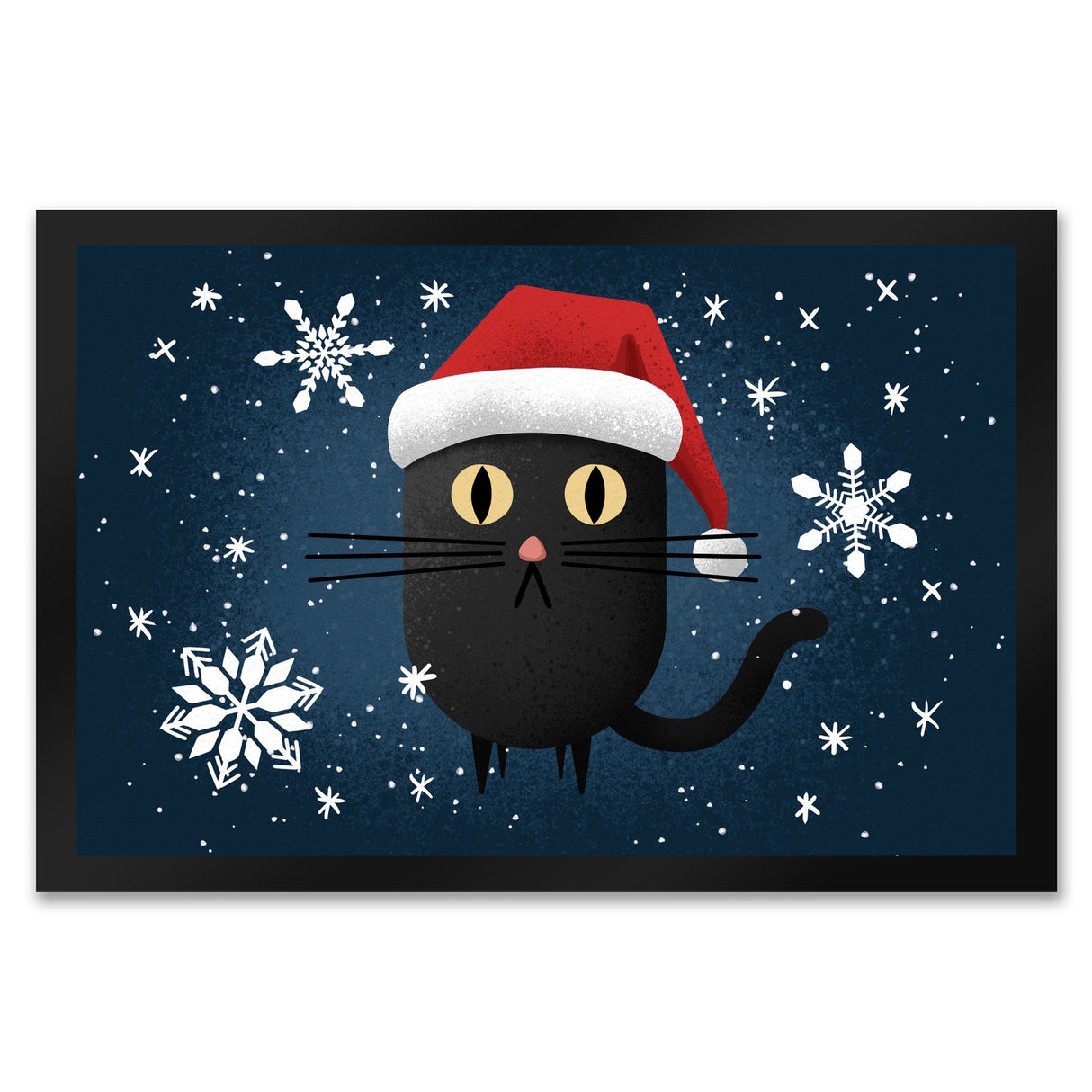 Katze mit Nikolausmütze Fußmatte