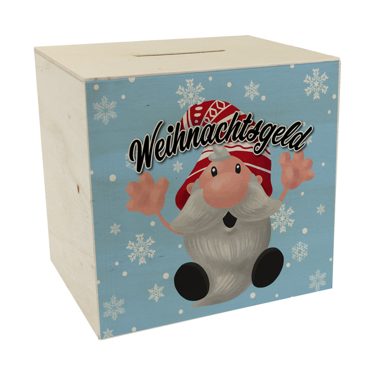 Weihnachtsgeld mit kleinem Wichtel Spardose
