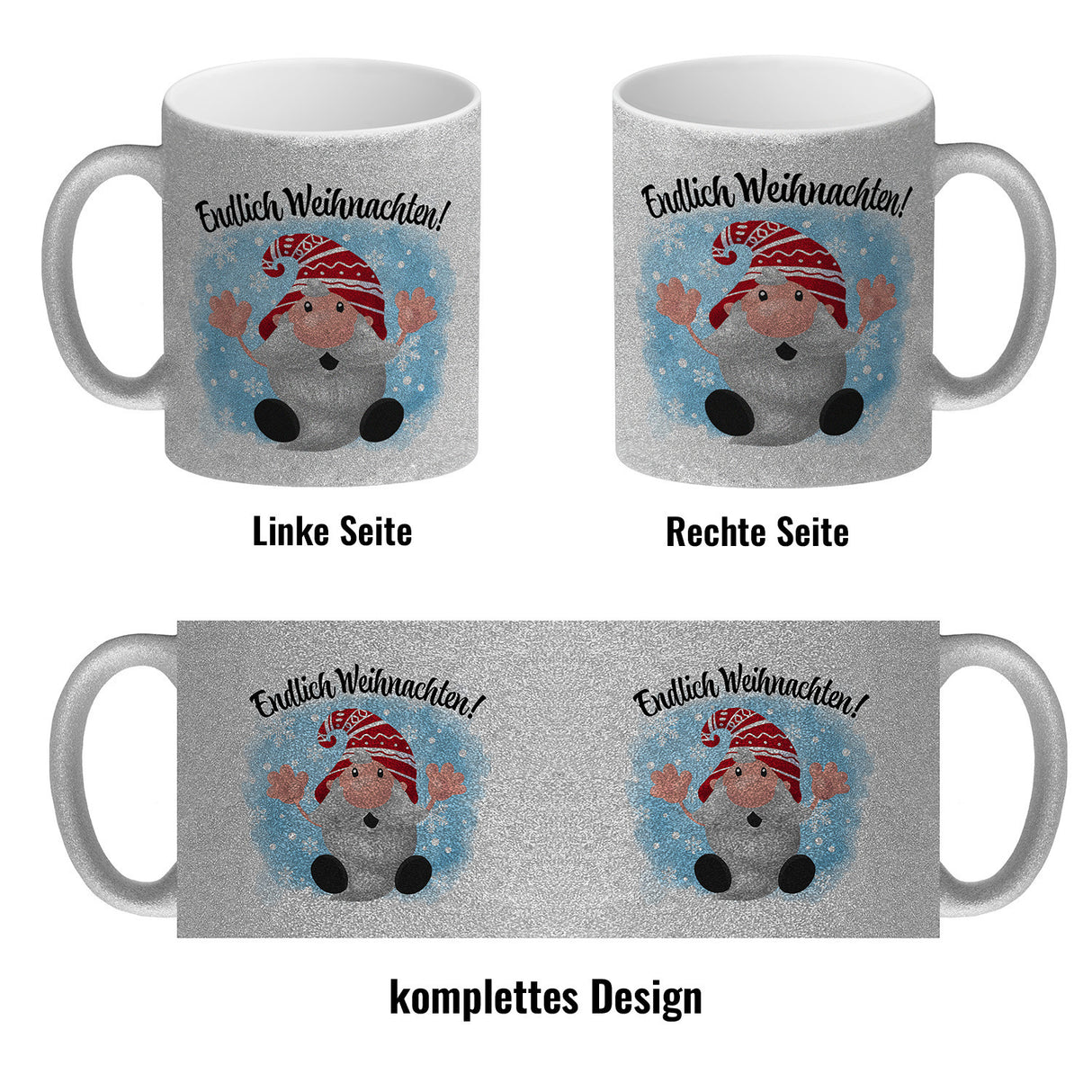 Endlich Weihnachten Kaffeebecher mit kleinem Wichtel