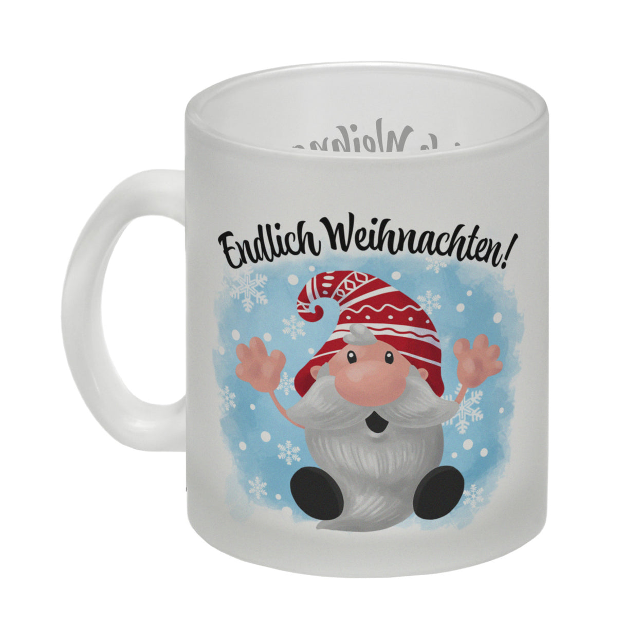 Endlich Weihnachten Kaffeebecher mit kleinem Wichtel
