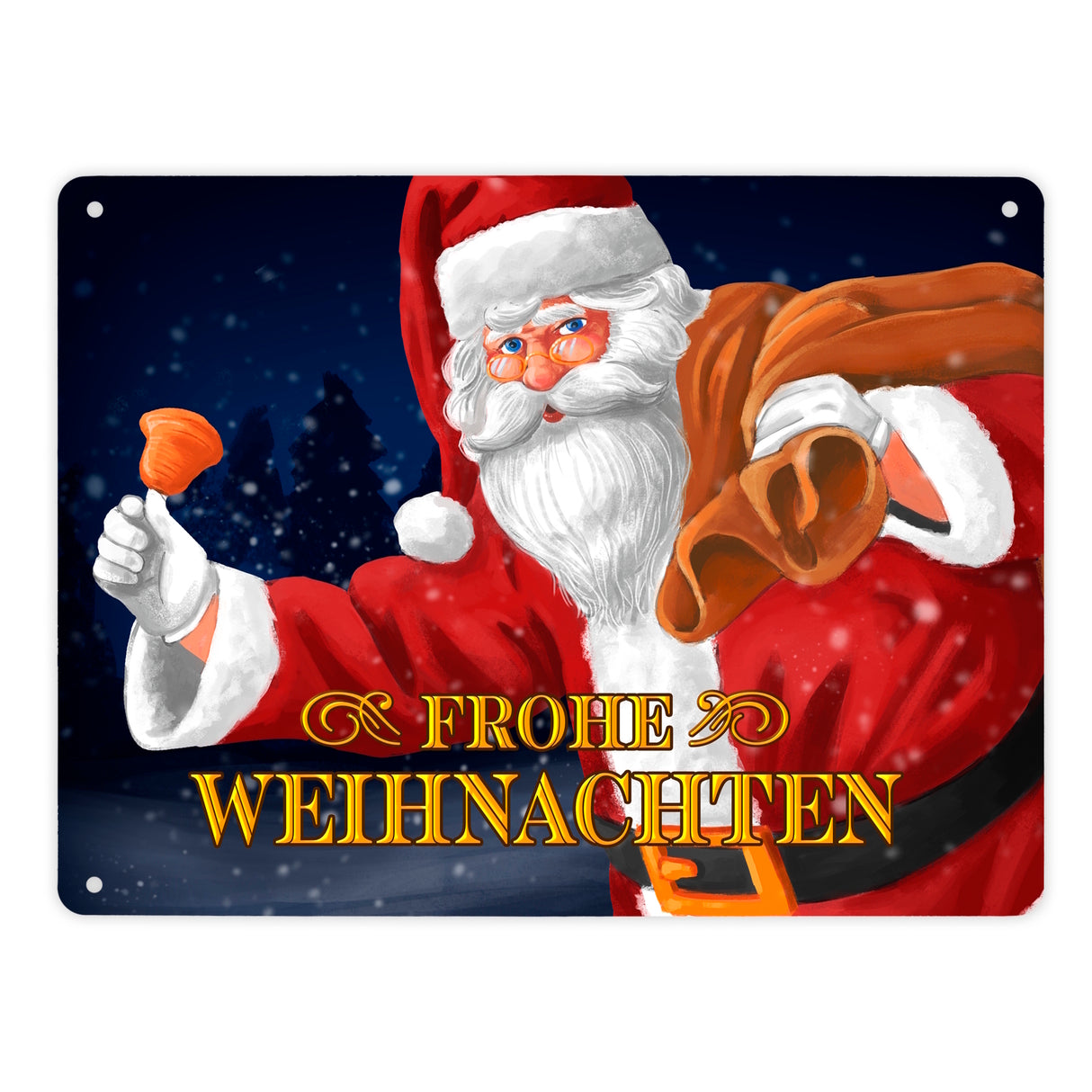 Frohe Weihnachten Weihnachtsmann Metallschild