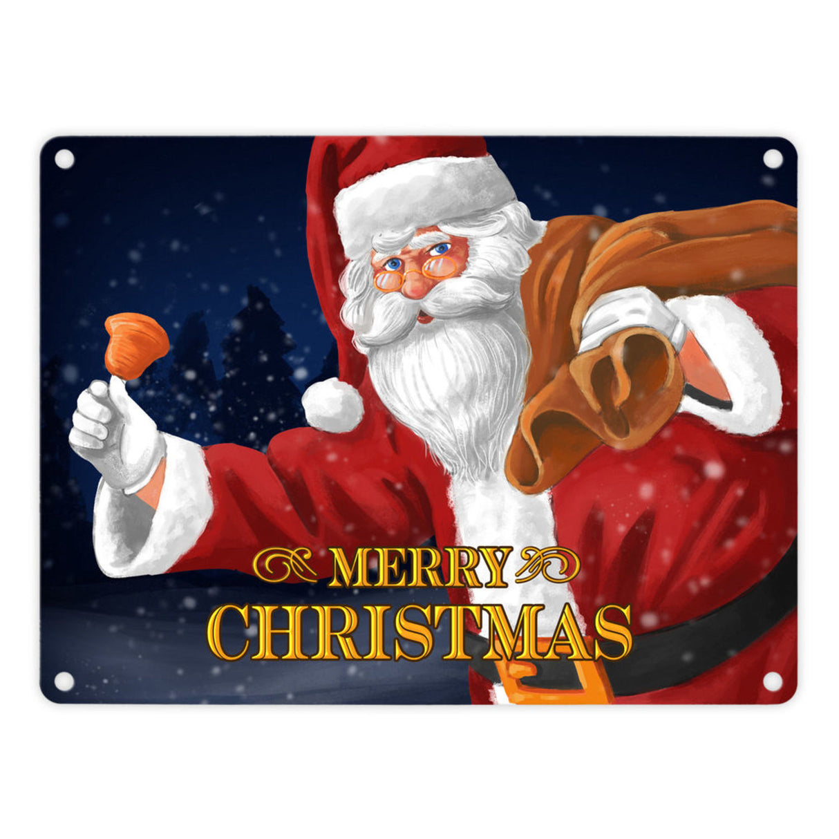 Frohe Weihnachten Weihnachtsmann Metallschild