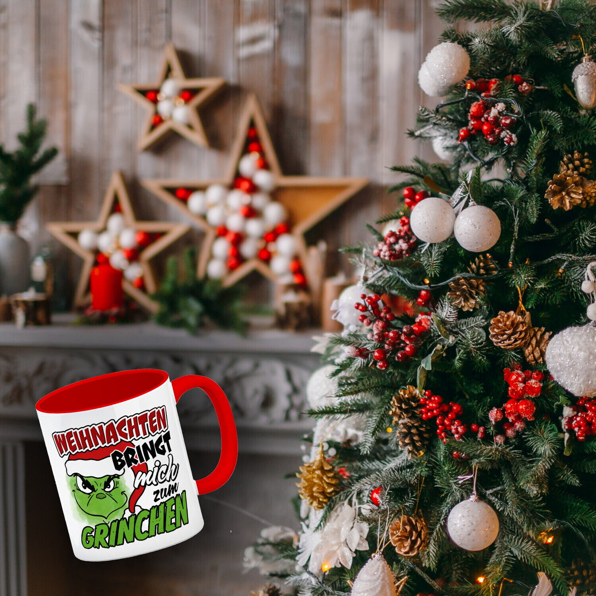 Weihnachten bringt mich zum grinchen Kaffeebecher