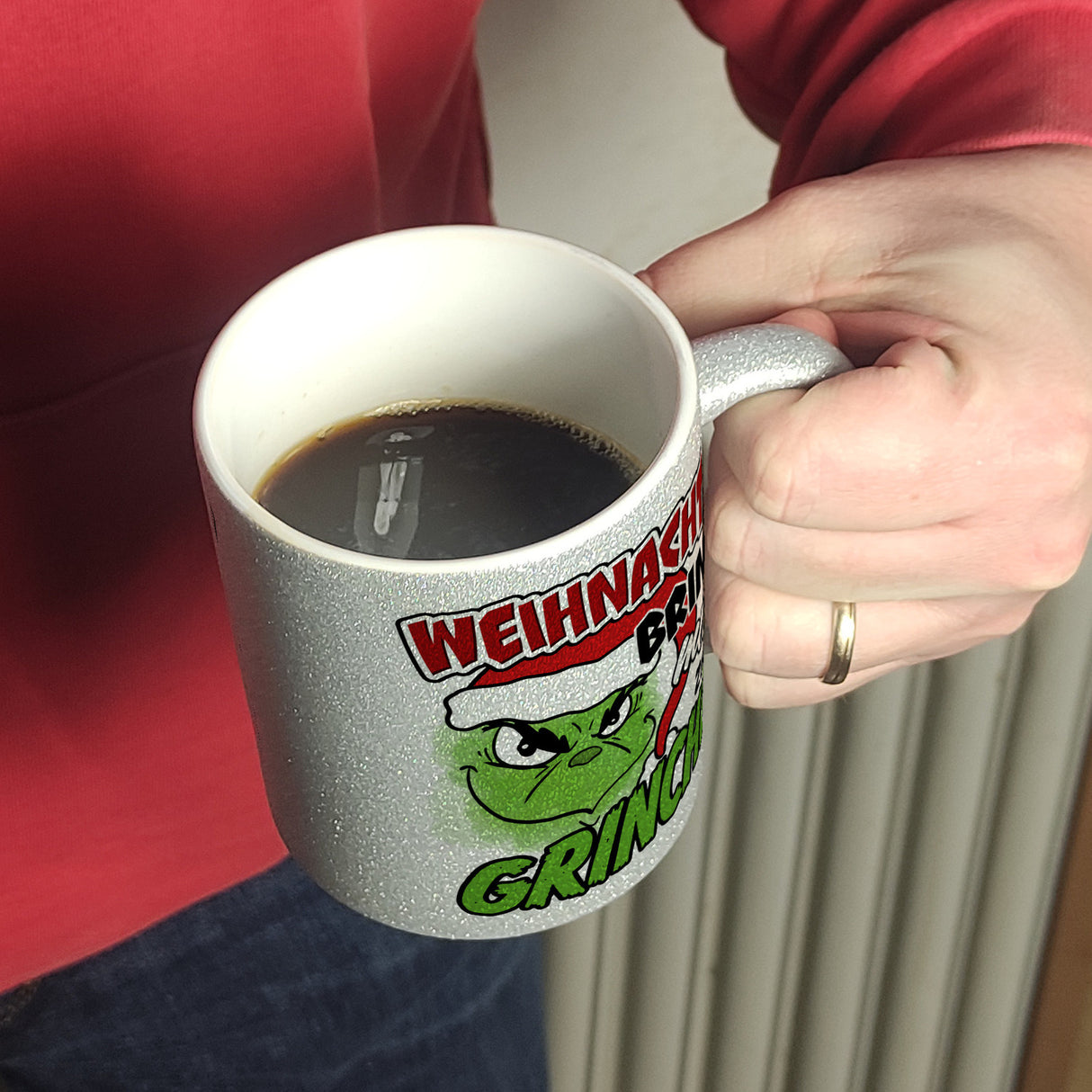 Weihnachten bringt mich zum grinchen Kaffeebecher