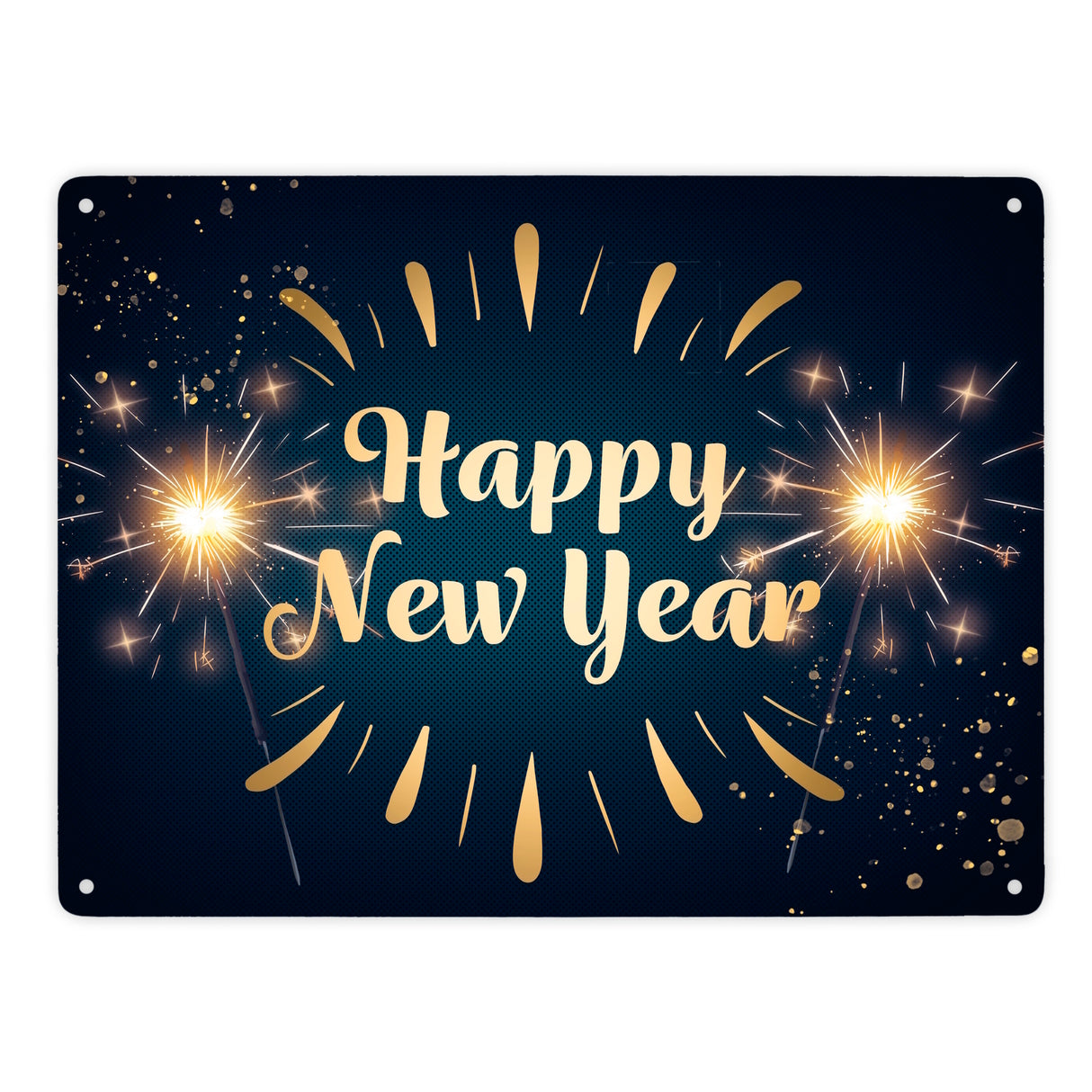Wunderkerzen Happy New Year Metallschild