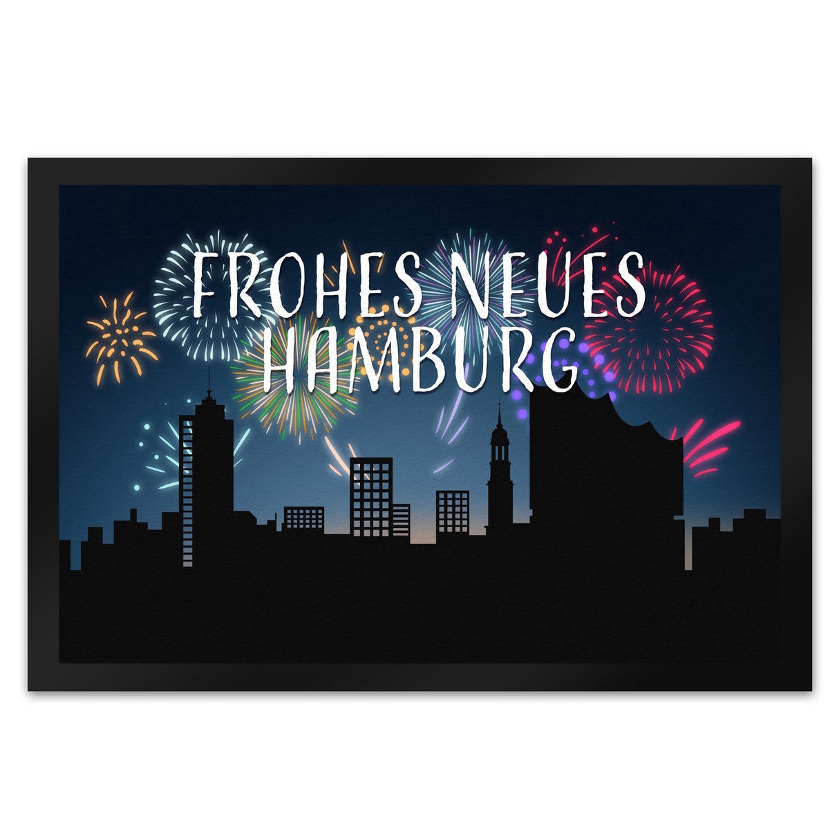 Frohes Neues Hamburg Fußmatte