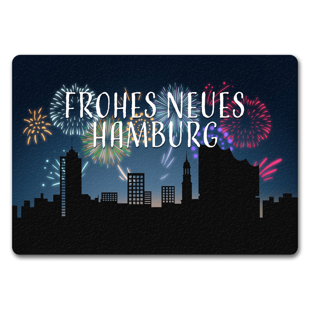 Frohes Neues Hamburg Fußmatte