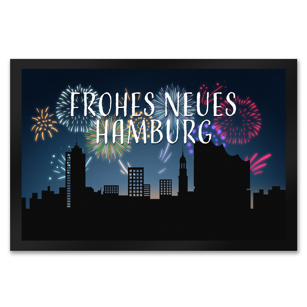 Frohes Neues Hamburg Fußmatte