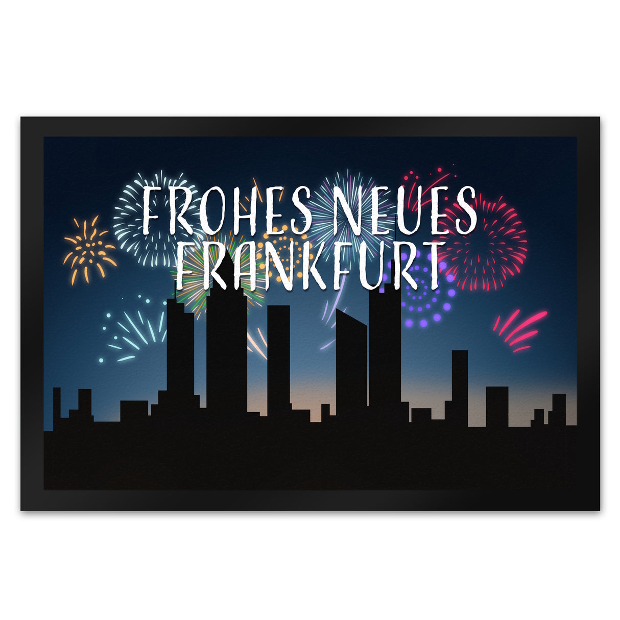 Frohes Neues Frankfurt Fußmatte in 35x50 cm