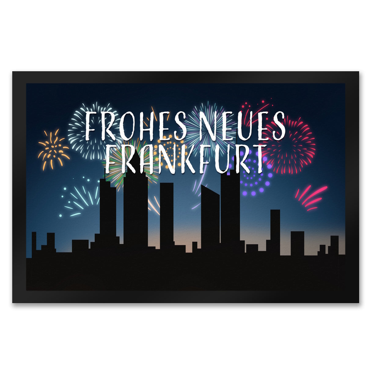 Frohes Neues Frankfurt Fußmatte in 35x50 cm