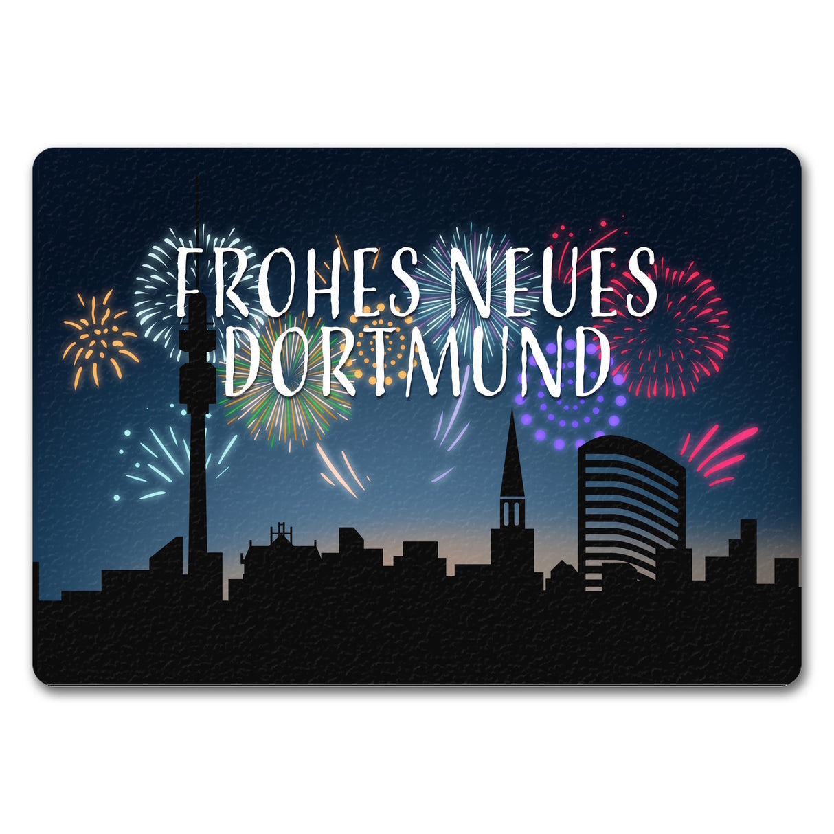 Frohes Neues Dortmund Fußmatte in 35x50 cm