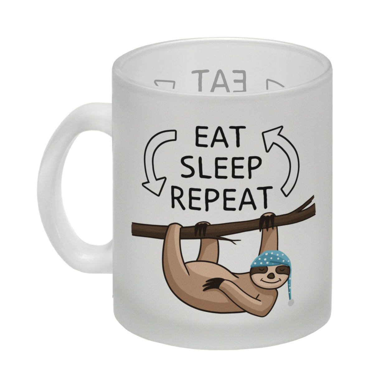 Eat sleep repeat Faultier Kaffeebecher