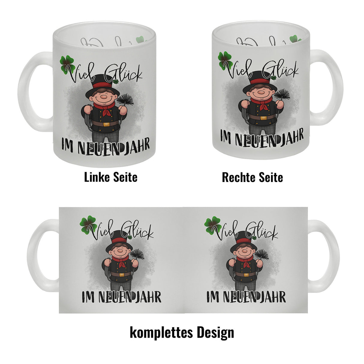 Viel Glück Kaffeebecher mit Schornsteinfeger