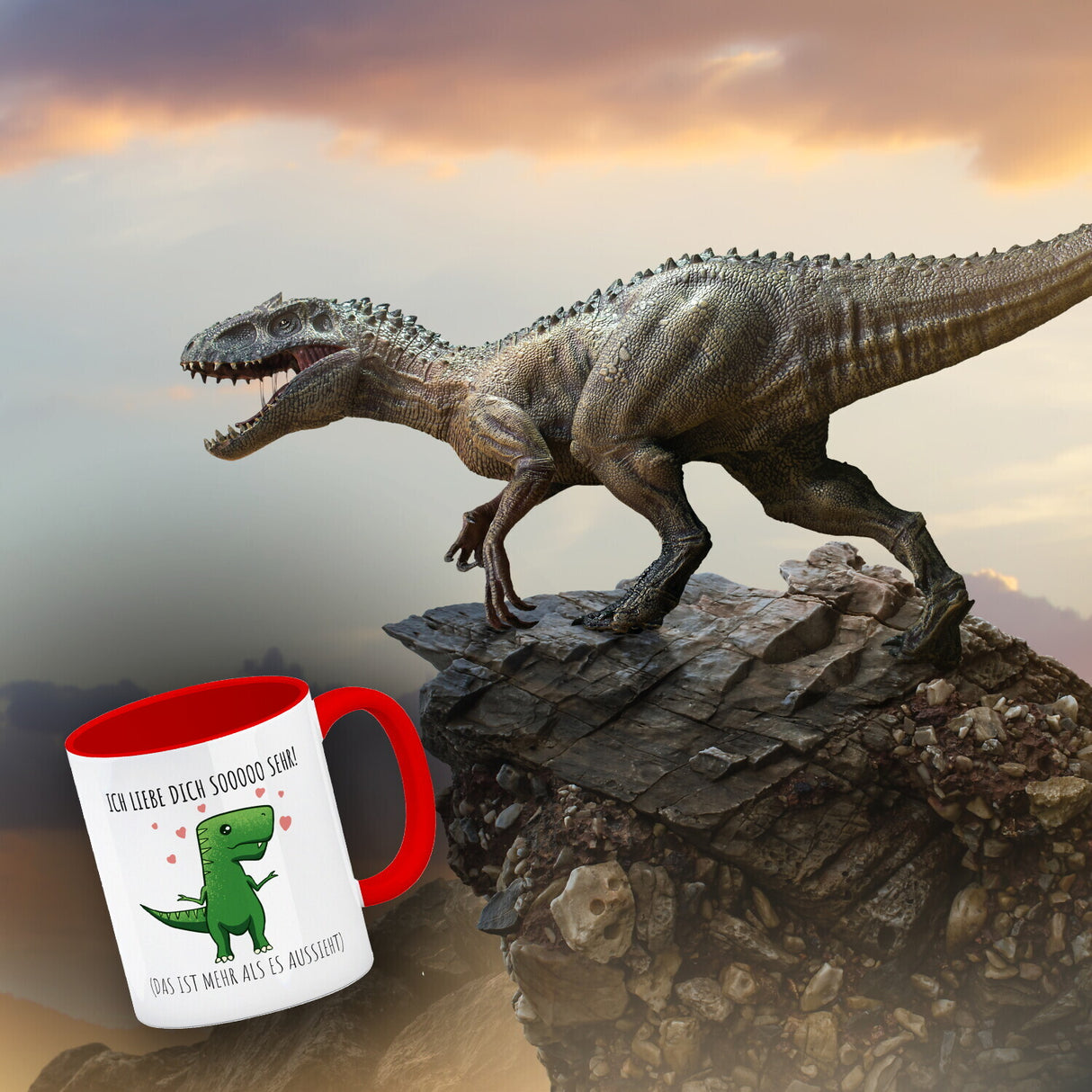 Ich liebe dich sooo sehr! T-Rex Dinosaurier Kaffeebecher