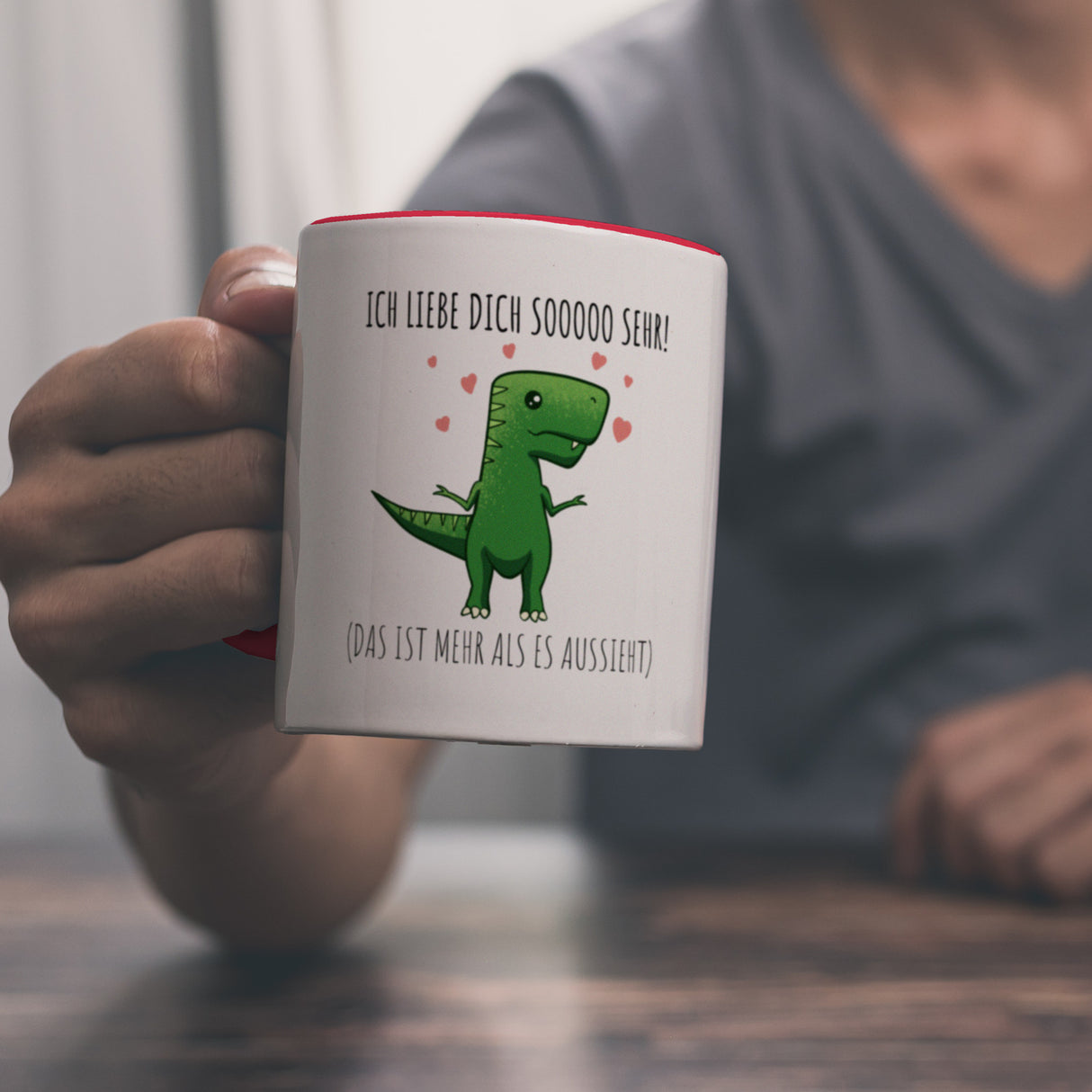 Ich liebe dich sooo sehr! T-Rex Dinosaurier Kaffeebecher