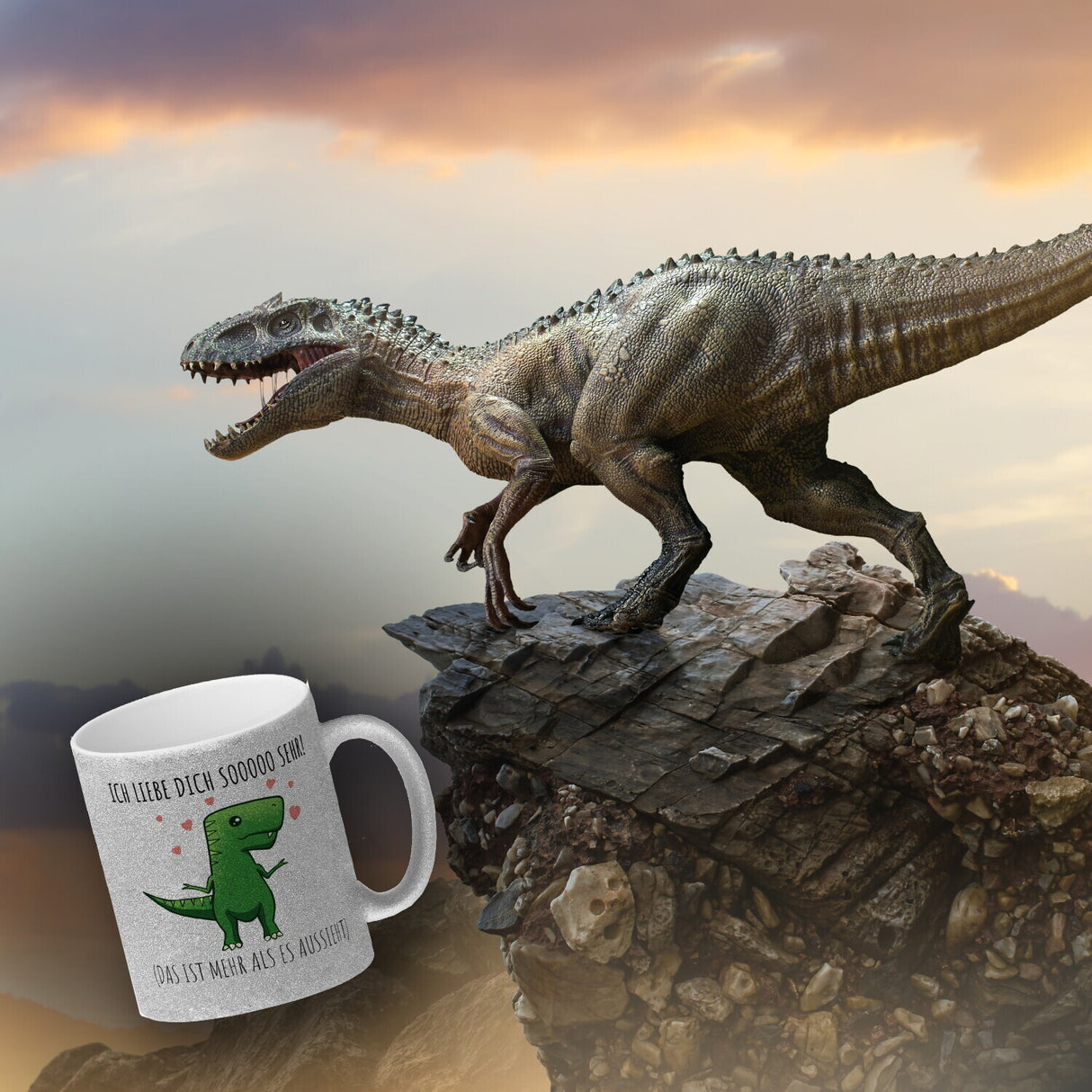 Ich liebe dich sooo sehr! T-Rex Dinosaurier Kaffeebecher