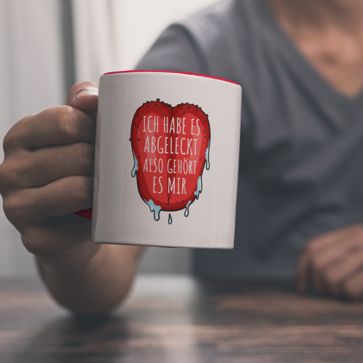 Ich habe es abgeleckt also gehört es mir Kaffeebecher